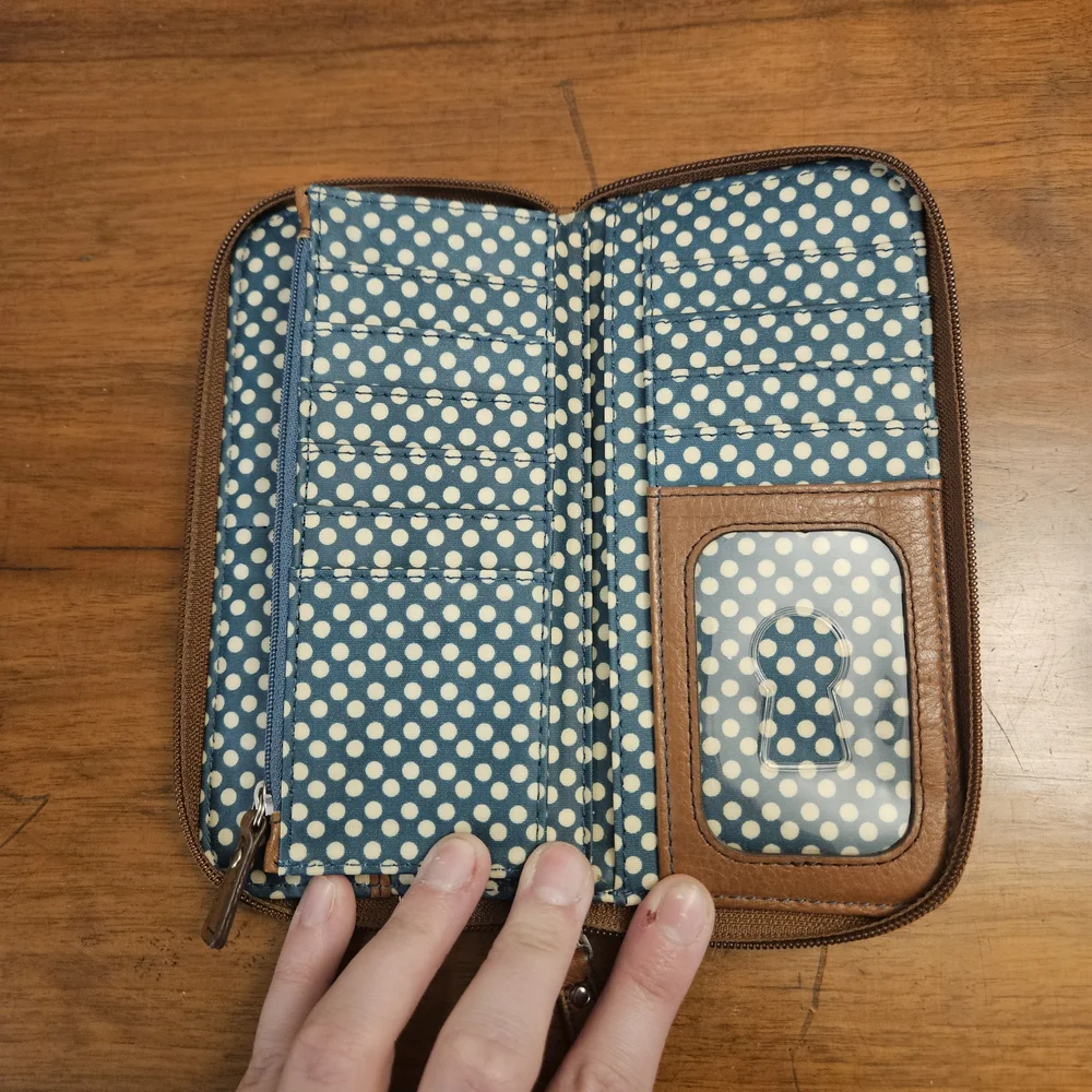 Fossil Keyper Floral Fruit‎ Wallet Cardholder Wallet Coated Leather Keyhole